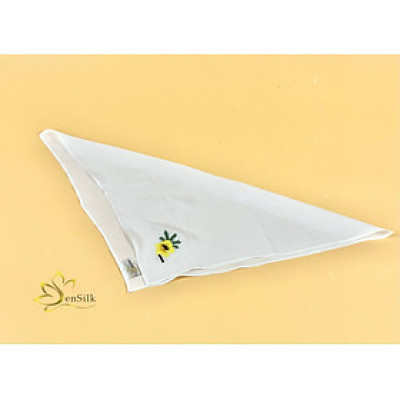Khăn Tay Lụa Thêu SenSilk Hoa Phượng Vĩ – Quà Tặng Tuổi Học Trò, Embroidered Handkerchief Silk