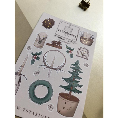 Sticker sheet nordic xmas - chuyên dán, trang trí sổ nhật kí, sổ tay | Bullet journal sticker - stc006