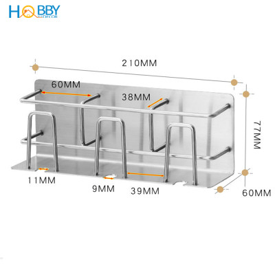 Kệ để bàn chải kem đánh răng 3 ngăn dán tường Hobby home decor CD4