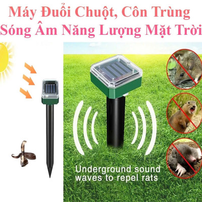 Thiết Bị Đuổi Chuột , Rắn ,Chim Sóng Siêu Âm Ngoài Trời – Sạc Năng Lượng Mặt Trời, Chống Nước
