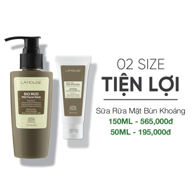 Sữa rửa mặt bùn khoáng loại bỏ tế bào da chết Lá House Bio Mud Mild Facial Wash 50ml/150ml