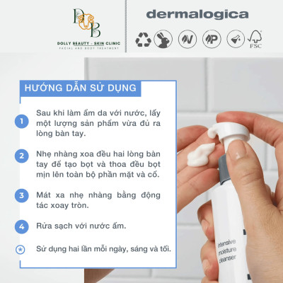 Sửa Rửa Mặt dưỡng ẩm phù hợp với da khô INTENSIVE MOISTURE CLEANSER của Dermalogica - Dolly Beauty