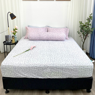 Bộ ga giường  KBedding by Everon KMTP 113 Microtencel Hồng in hoa (4 món)