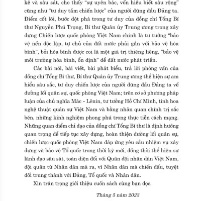 Một số vấn đề về đường lối quân sự, chiến lược quốc phòng trong sự nghiệp xây dựng và bảo vệ Tổ quốc Việt Nam xã hội chủ nghĩa thời kỳ mới