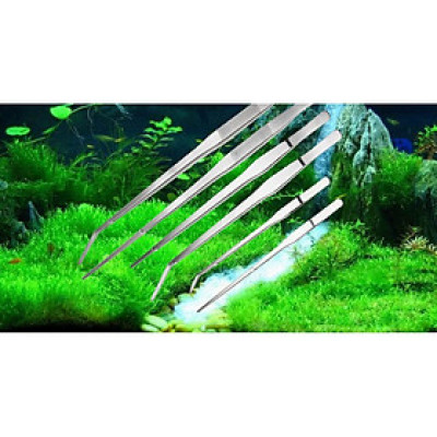 Nhíp kẹp gắp trồng cây thủy sinh hồ cá bằng thép không rỉ kích thước 27cm - miếng lót chuột