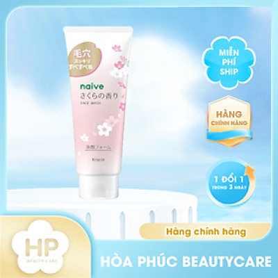 Sữa Rửa Mặt Sạch Sâu Chiết Xuất Từ Hoa Anh Đào Kracie Naive Face Wash (Sakura) – 130G