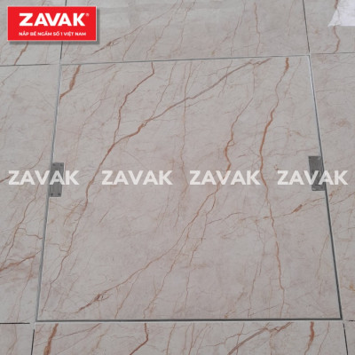 Nắp bể nước ngầm Zavak MHI-80 dùng trong nhà, KT 80x80cm, lát gạch dày 1.2cm, chịu tải xe máy, inox 304
