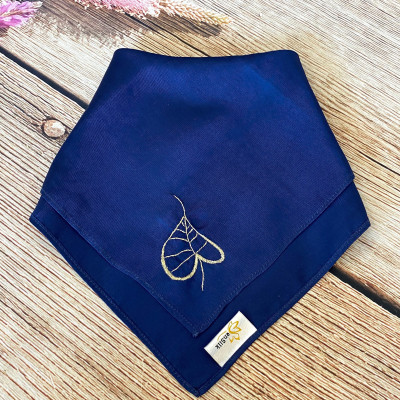 Khăn Tay Lụa Thêu Lá Bồ Đề SenSilk Embroidery Handkerchief