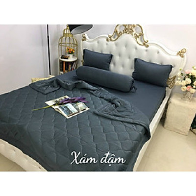 Bộ Ga Thun Lạnh 4 Món Ga Thun Hàn Quốc Đủ Kích Thước Ga Nệm 1m2, 1m6, 1m8 Chưa Gồm Chăn