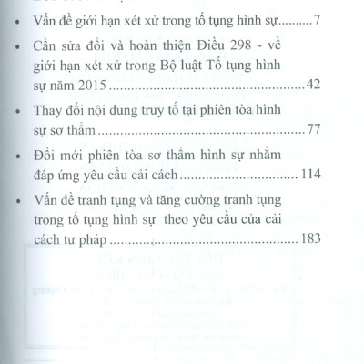 Giới Hạn Xét Xử Sơ Thẩm Trong Tố Tụng Hình Sự (Sách Chuyên Khảo) 