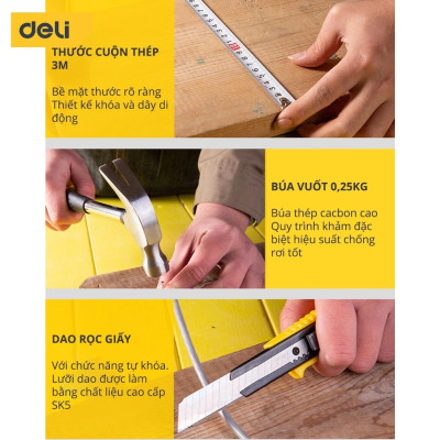 Hộp Dụng Cụ Sửa Chữa Đa Năng Deli 155 Chi Tiết - Chất Liệu Cao Cấp - Công Cụ Đa Dạng, Sử Dụng Nhiều Mục Đích - DL5967