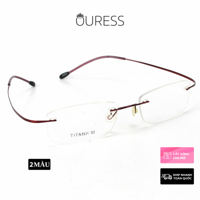 Gọng kính khoan ốc b667 hợp kim thời trang nam nữ siêu nhẹ sieu bền OURESS