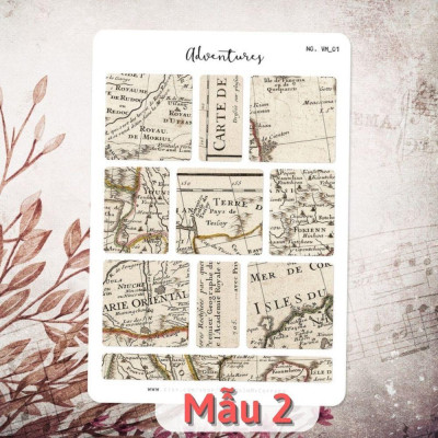 Sticker tự cắt phong cách cổ điển - sticker tự thiết kế vintage trang trí sổ nhật kí, sổ tay | Bullet journal - kc021