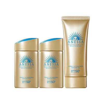 Bộ sản phẩm Kem chống nắng dưỡng da bảo vệ hoàn hảo (Anessa Gold Milk 60ml x2 + Gold Gel 90g)