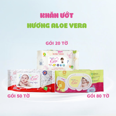 Khăn ướt baby ENJOY mềm mại, dưỡng ẩm, tiện dụng, đạt chuẩn sức khỏe SGS - Gói 20/50/80 tờ