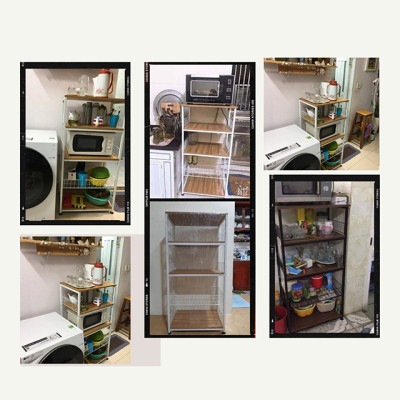 Kệ để lò vi sóng đa năng 175-1N thương hiệu 9House kệ đựng đồ đa năng để lò nướng nồi cơm điện kèm giá rổ để rau củ gia vị loại khung sắt dày sơn tĩnh điện chống rỉ mặt gỗ MDF lõi xanh chống ẩm bề mặt phủ melamine chống thấm cao cấp - Hàng chính hãng
