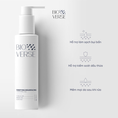 Sữa rửa mặt Bioverse làm sạch sâu & mềm da Porifying Resurfacing Cleansing Gel 150ml