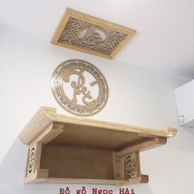 Combo bộ bàn thờ chung cư 89 +ám khói + chữ phúc ...bằng gỗ sồi nga