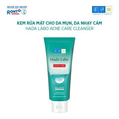 Sữa rửa mặt Hada Labo cho da dầu mụn, da nhạy cảm Hada Labo Acne Care Calming Cleanser 80g