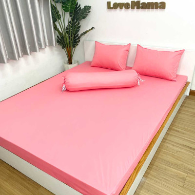 Ga chống thấm màu hồng trơn 1 màu LoveMama vải Cotton mềm mại không nóng