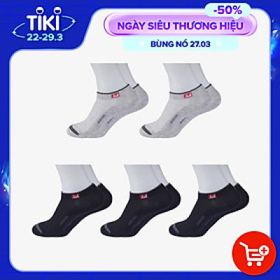 Combo 5 Đôi Tất Nam Vớ Nam Cổ Ngắn Sợi Cotton Cao Cấp Chống Hôi Chân, Không Xù, Không Bai Dão (Mix Màu)