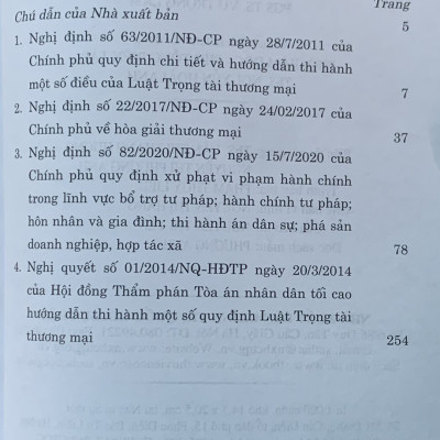 Các quy định pháp luật hướng dẫn Luật Trọng tài thương mại