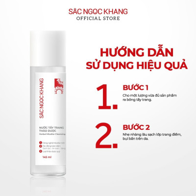 Bộ đôi làm sạch sâu cho da Sắc Ngọc Khang: Nước tẩy trang 145ml + Sữa rửa mặt 100g