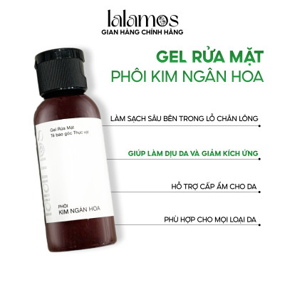 Combo sạch sâu Lalamos Mini size Nước tẩy trang 50ml + Sữa rửa mặt 50ml + Toner Kim Ngân Hoa 50ml