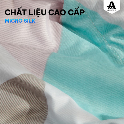 Bộ Ga Giường 4 Món Cubism Color Mềm Mại 100% Mirco Silk Cao Cấp A2Z Home