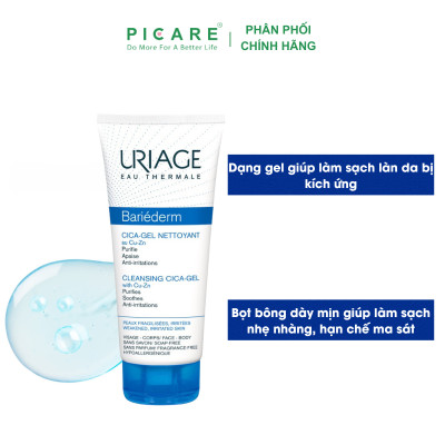 Gel làm sạch dành cho da kích ứng Uriage Bariederm Cica Gel Nettoyant 200ml