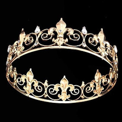 Vương miện nam mẫu tròn màu vàng cao 5cm