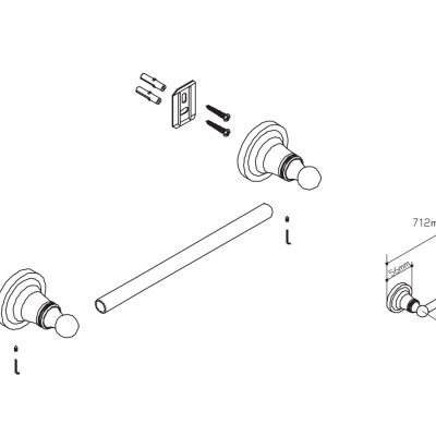 Thanh vắt khăn đơn 60cm dòng Tyler Moen - 90019