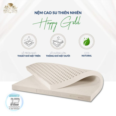 Nệm cao su thiên nhiên Kim Cương Happy Gold - 160x200x15cm