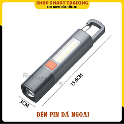 Đèn pin sạc LED, Lumens cao, Đèn Pin Sạc đèn pin sạc USB có thể phóng to, 3 chế độ với đèn làm việc COB, đèn pin để cắm trại nhỏ