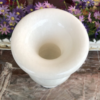 Bình bông, lọ hoa thờ cúng đá cẩm thạch trắng - Cao 30 cm