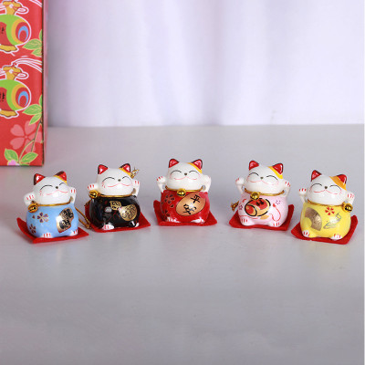 BỘ TƯỢNG 5 CHÚ MÈO THẦN TÀI MAY MẮN - Hàng chính hãng