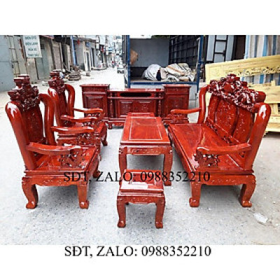 Bộ bàn ghế trạm nghê đỉnh gỗ xà cừ