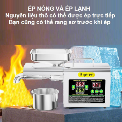 Máy ép dầu ăn thực vật chuyên dụng gia đình thương hiệu Septree T2S công suất 1000W - Trục ép dài 236mm - Bảo Hành 1 Năm - Hàng nhập khẩu