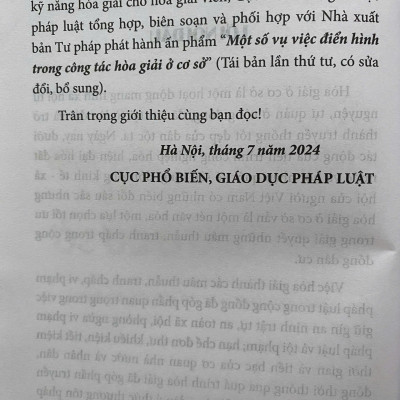 Một Số Vụ Việc Điển Hình Trong Công Tác Hoà Giải Ở Cơ Sở 