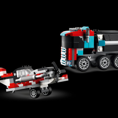 Đồ Chơi Lắp Ráp Xe Tải Vận Chuyển Trực Thăng 3 In 1 - Flatbed Truck With Helicopter - Lego Creator 31146 (270 Mảnh Ghép)