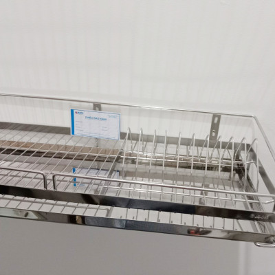 Kệ Chén 1 Tầng Có Khay Hứng Nước Inox SUS 304