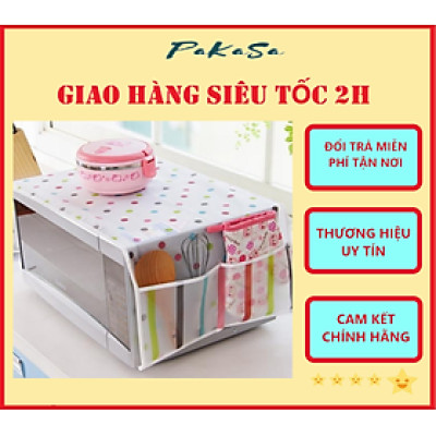 Tấm Phủ Lò Vi Sóng Chống Thấm Có 4 Túi Đựng Vật Dụng PaKaSa - Hàng Chính Hãng 