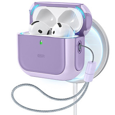 Ốp ESR Orbit Hybrid Case with HaloLock cho AirPods 4 sạc từ tính, kèm dây đeo_ Hàng chính hãng