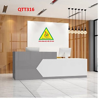 Quầy lễ tân công ty, quầy thu ngân, bàn dịch vụ thương mại đơn giản và hiện đại QTT316