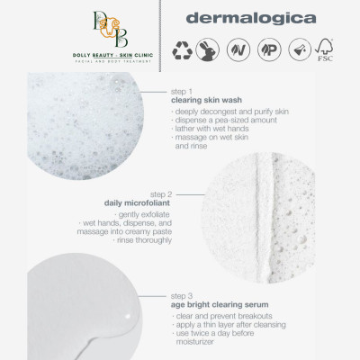 Sữa rửa mặt dành cho da dầu mụn CLEARING SKIN WASH của Dermalogica - Dolly Beauty
