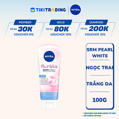 Sữa rửa mặt NIVEA Pearl White giúp trắng da ngọc trai (100g) - 81295
