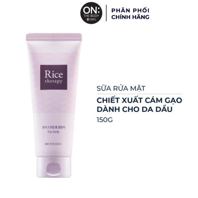 [Hàn Quốc] Sữa rửa mặt tạo bọt chiết xuất cám gạo cho da dầu On The Body: Rice Therapy Rice Bran Scrub Foam Cleanser 150g