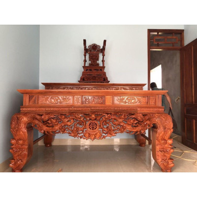 Sập Thờ Mai Điểu Gỗ Hương Đá