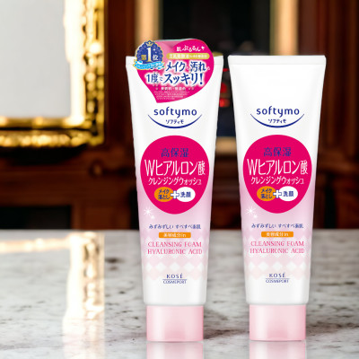 Sữa Rửa Mặt Dưỡng Ẩm Ngăn Ngừa Lão Hóa Da Kosé Softymo Cleansing Foam Hyaluronic Acid (190 G)