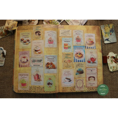 sticker vinge - sticker phong cách cổ điển retro chủ đề đồ ăn - uni007